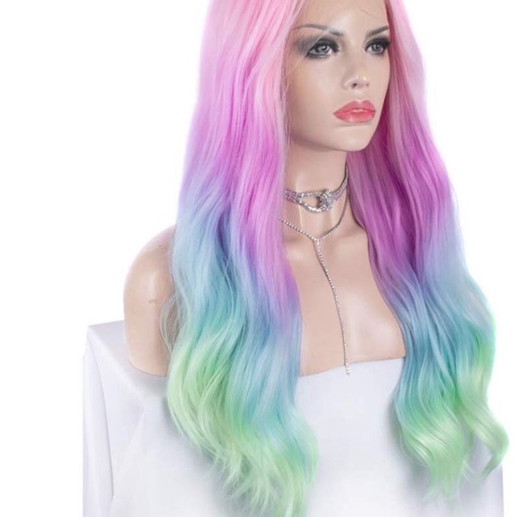✨26” RAINBOW UNICORN BODY WAVY LACE FRONT …NEW - Picture 3 of 8